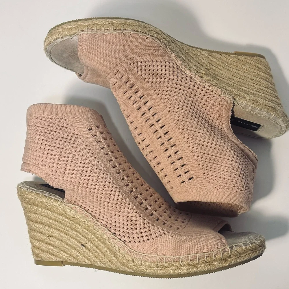 Steven by Steve Madden Loca Knit Pink Espadrille Wedge Size 9.5